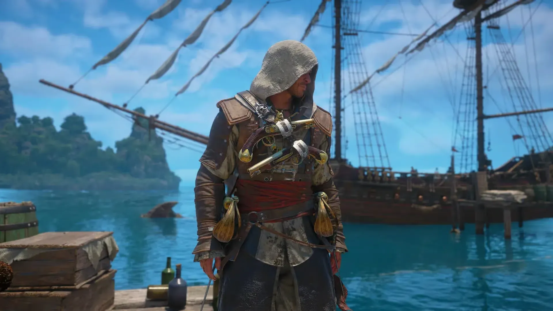 Edward Kenway and the Jackdaw setting sail in Assassin's Creed Black Flag Resynced