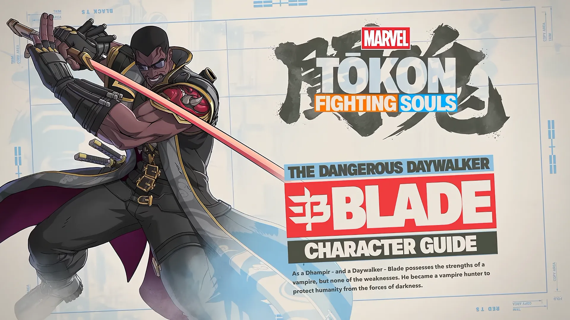 Blade preparing to strike in Marvel Tokon Fighting Souls
