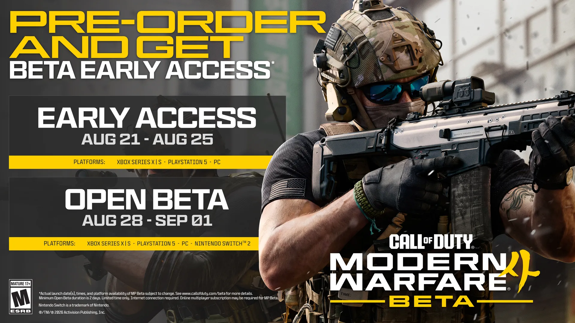 Call of Duty MW4 Beta Pre-Order Early Access Details