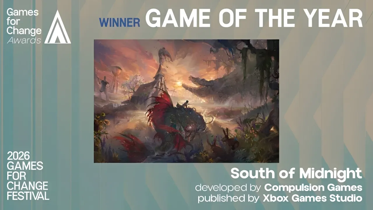 South of Midnight key art, winner of Game of the Year at the 2026 Games for Change Awards