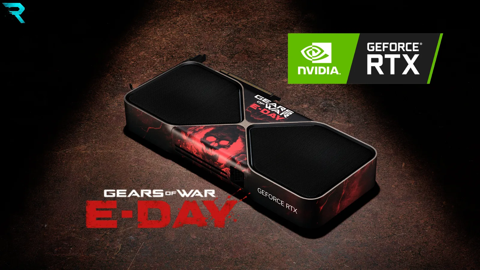 Marcus Fenix and Dominic Santiago artwork for Gears of War: E-Day with RTX branding
