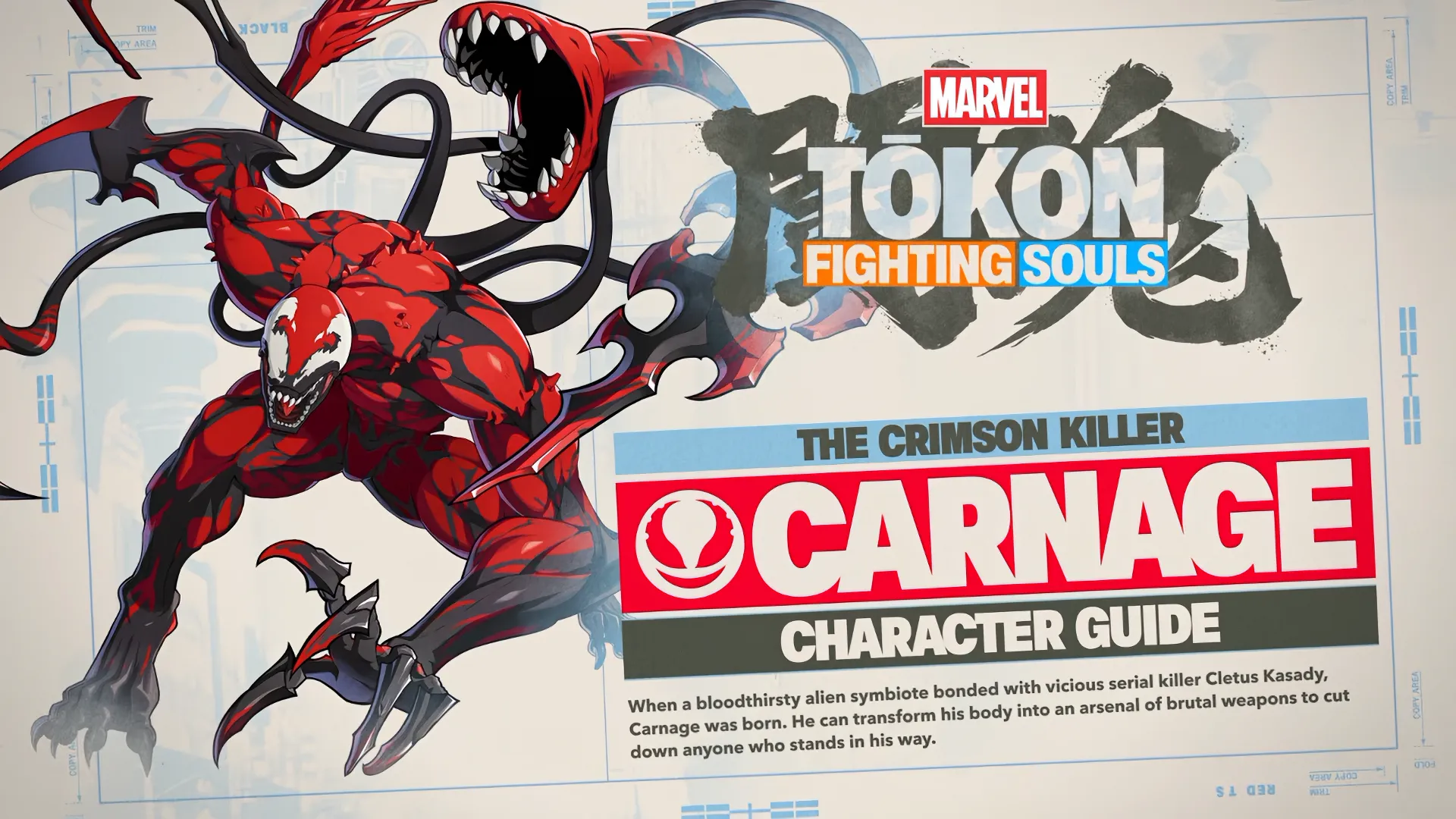 Carnage unleashing symbiote tendrils in Marvel Tōkon: Fighting Souls