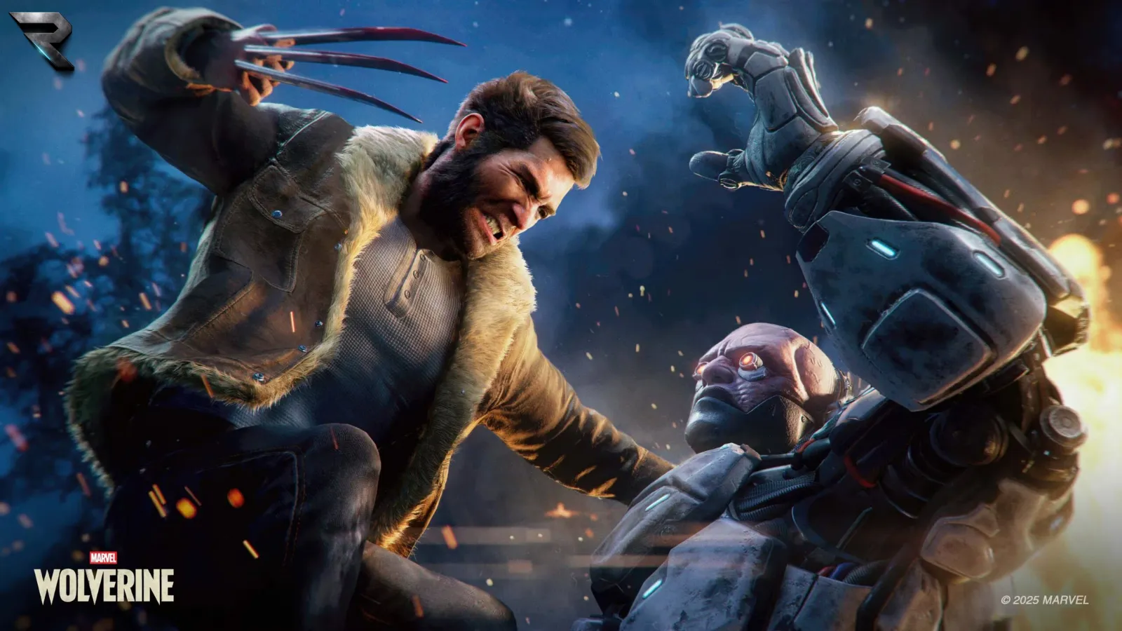 Marvel's Wolverine key art showing Logan mid-attack