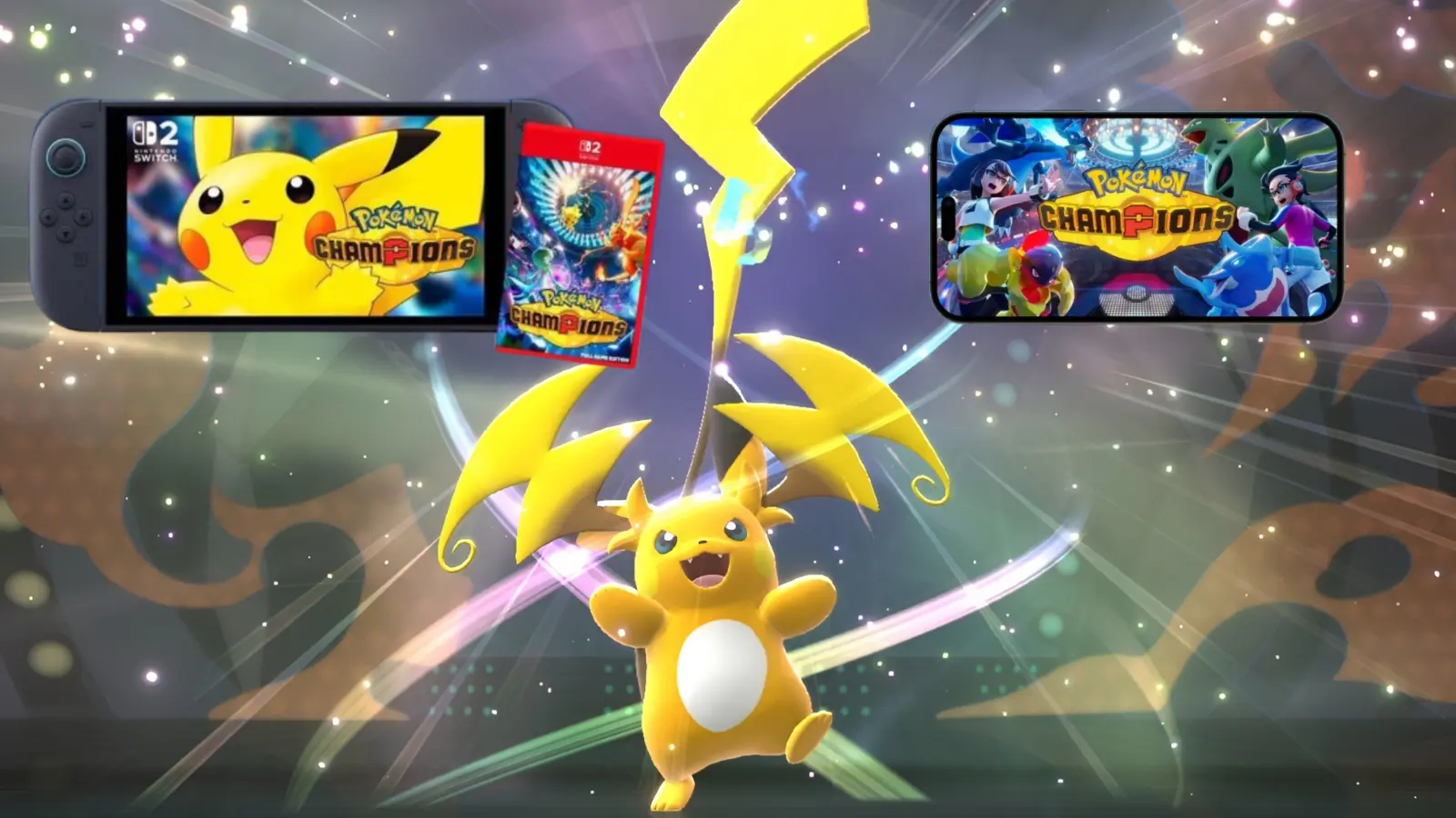 Pokemon Champions on mobile and Nintendo Switch side by side