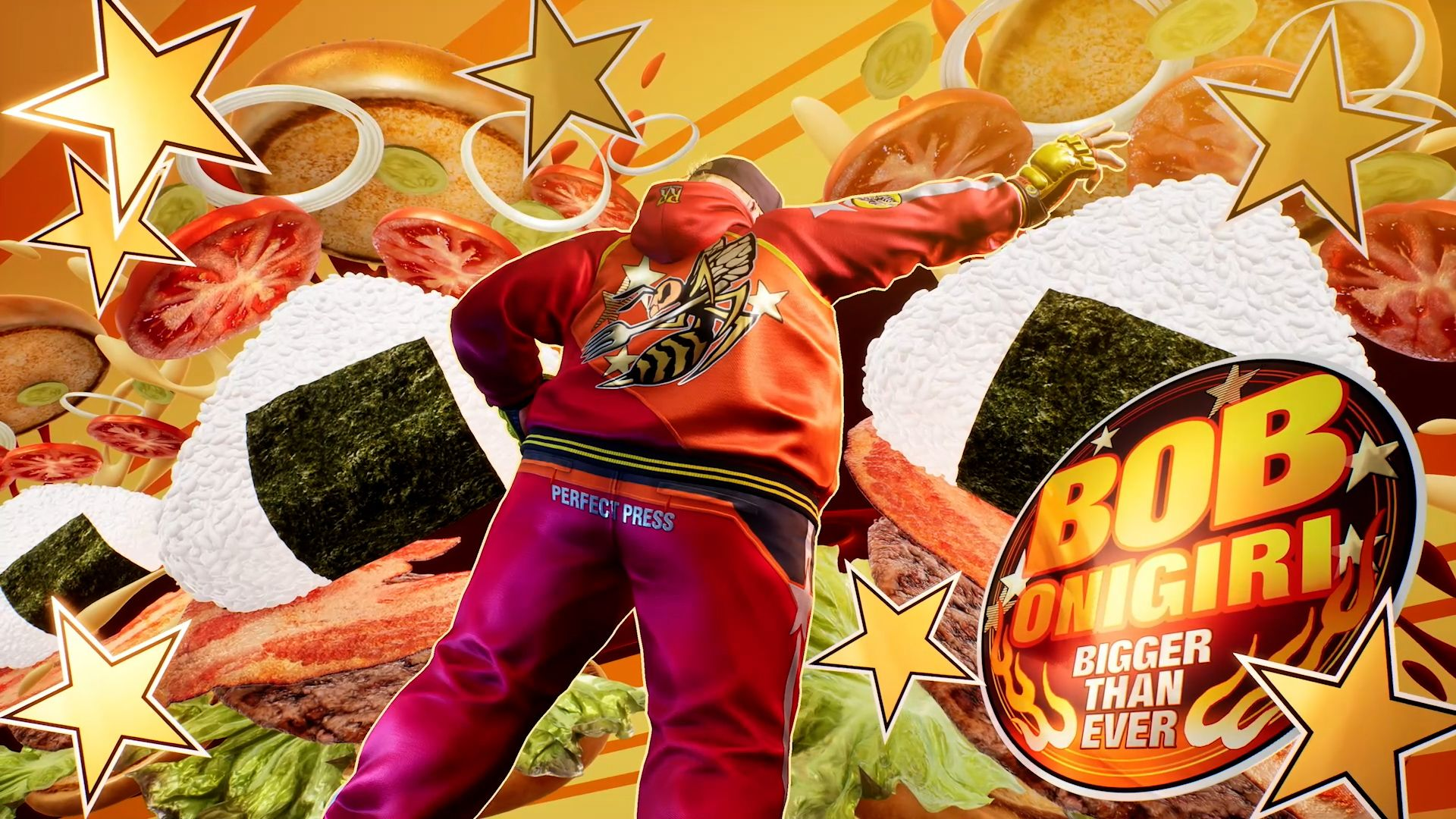 Bob's Tekken 8 Season 3 gameplay reveal at Evo 2026, showing him riding a skateboard into his match intro